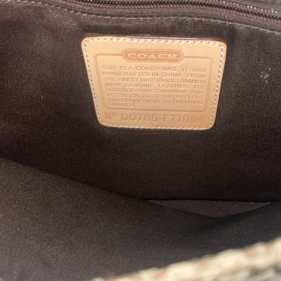 Coach F77004 Khaki Signature Messenger Crossbody Briefcase Laptop Bag - Picture 5 of 9